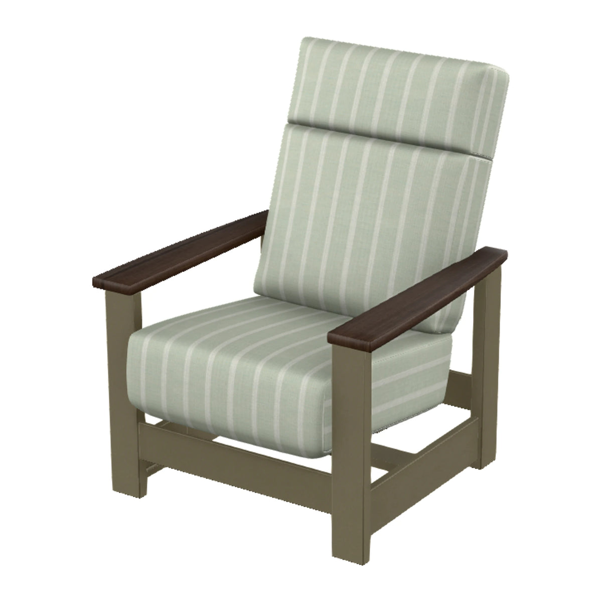 Leeward Cushion Supreme Armchair w/ Hidden Motion — Beachwood MGP / Chestnut Accents