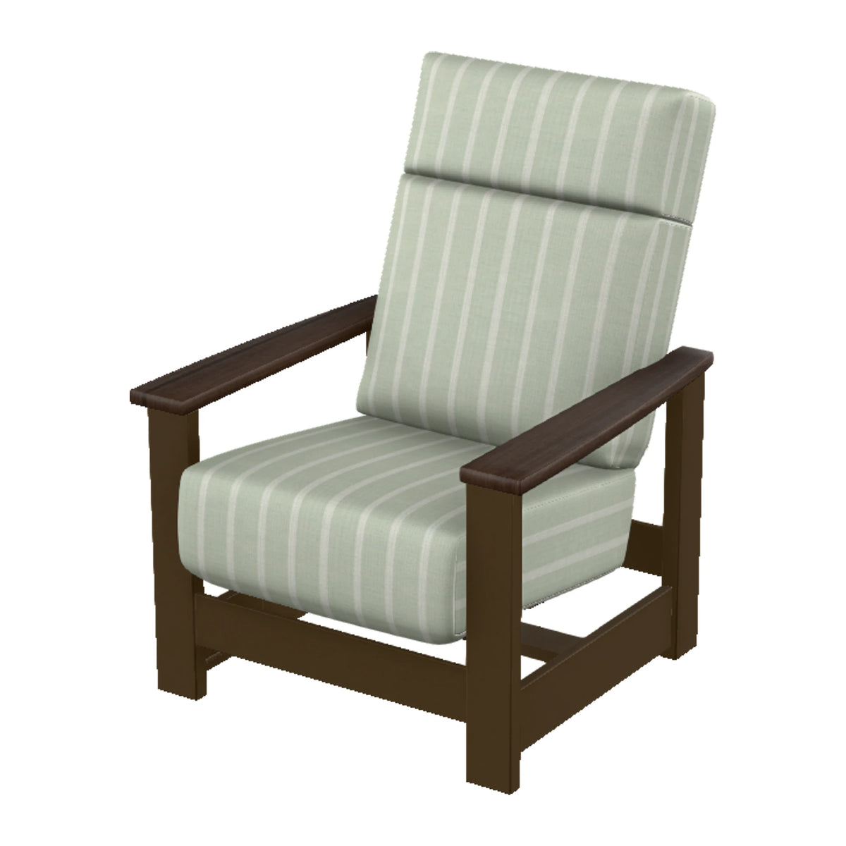 Leeward Cushion Supreme Armchair w/ Hidden Motion — Kona MGP / Chestnut Accents