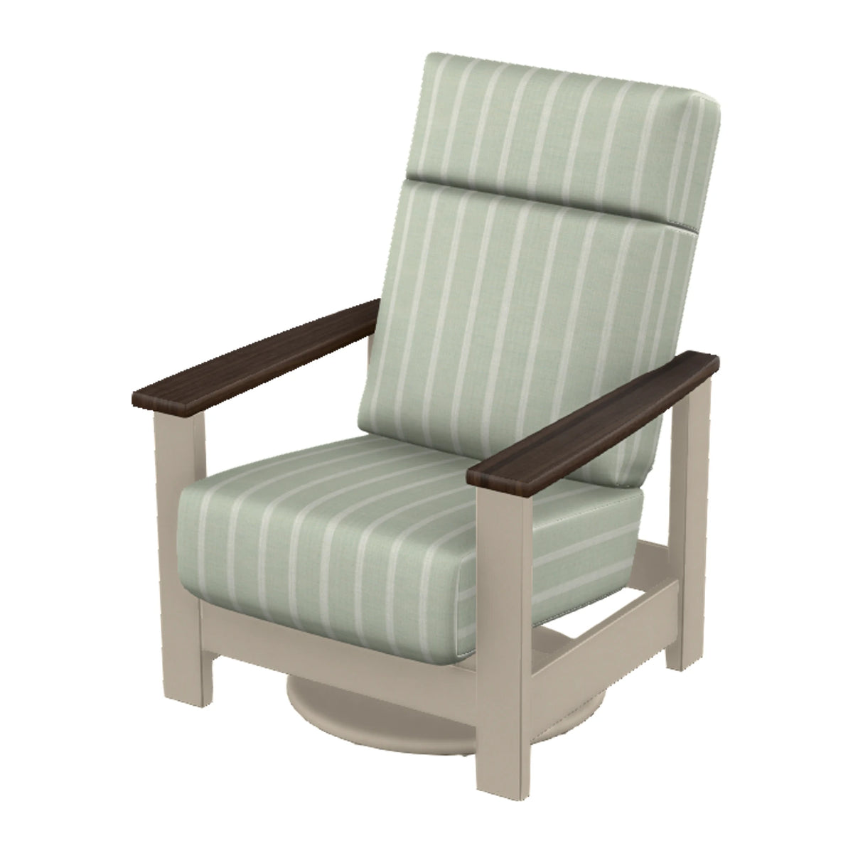 Leeward Cushion Supreme Swivel Rocker — Desert Sand MGP / Chestnut Accents