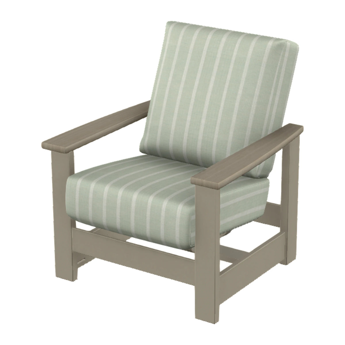 Leeward Cushion Armchair w/ Hidden Motion — Storm MGP / Weathered Wood Accent
