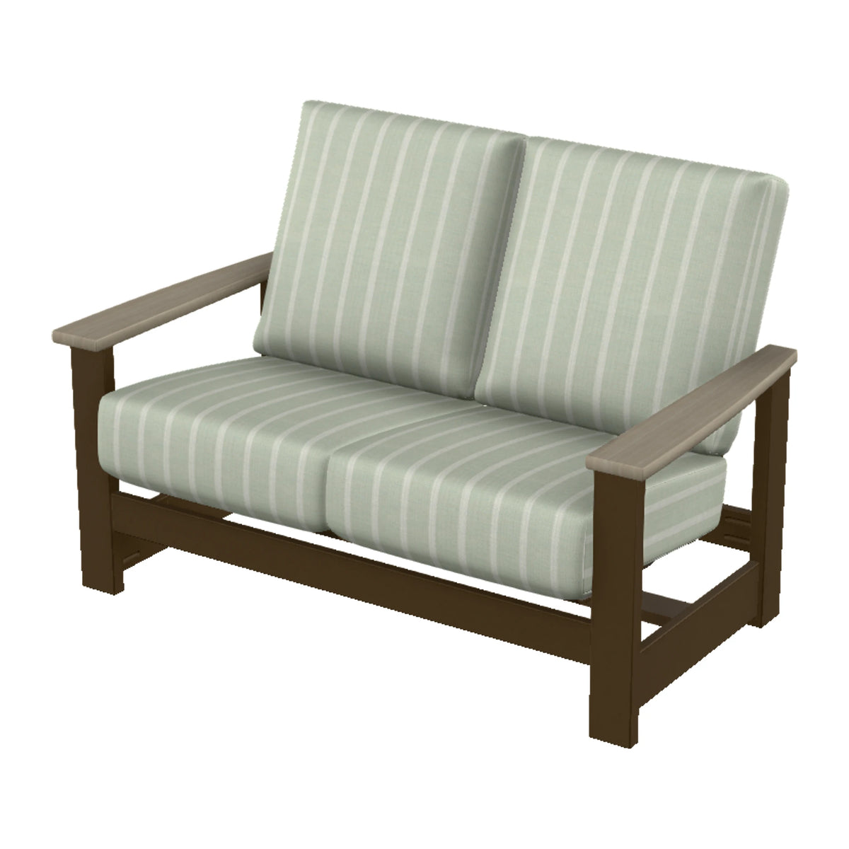 Leeward Cushion Loveseat w/ Hidden Motion — Kona MGP / Weathered Wood Accent