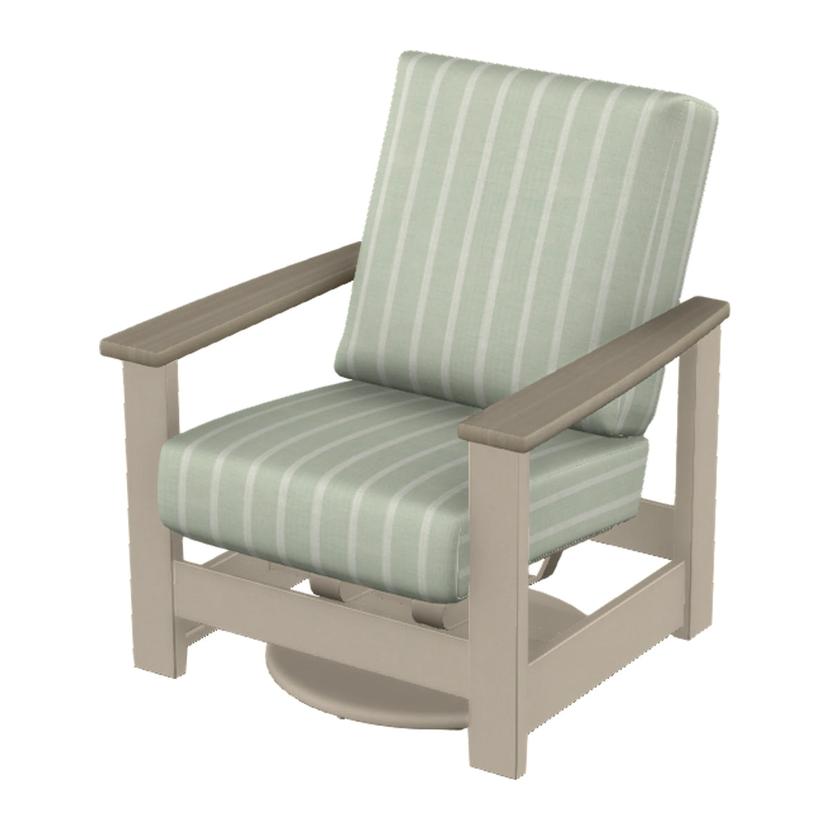 Leeward Cushion Swivel Rocker w/ Hidden Motion — Desert Sand MGP / Weathered Wood Accent