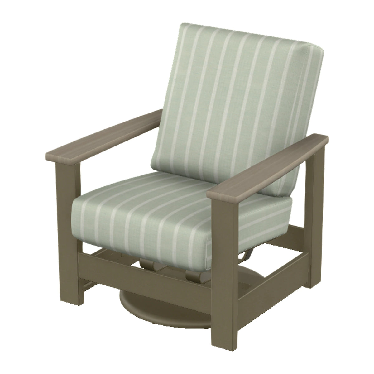 Leeward Cushion Swivel Rocker w/ Hidden Motion — Beachwood MGP / Weathered Wood Accent