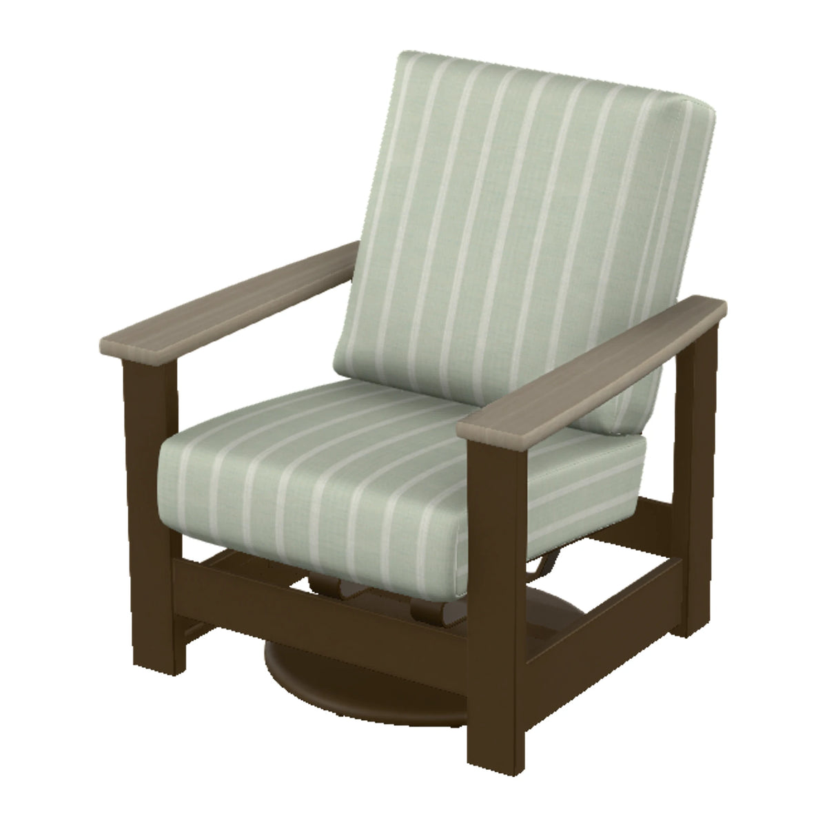 Leeward Cushion Swivel Rocker w/ Hidden Motion — Kona MGP / Weathered Wood Accent