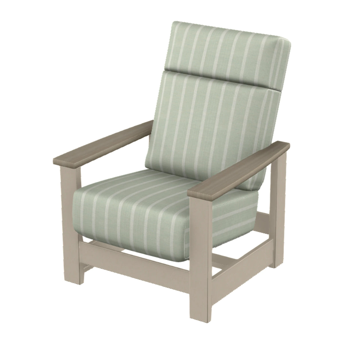 Leeward Cushion Supreme Armchair w/ Hidden Motion — Desert Sand MGP / Weathered Wood Accent