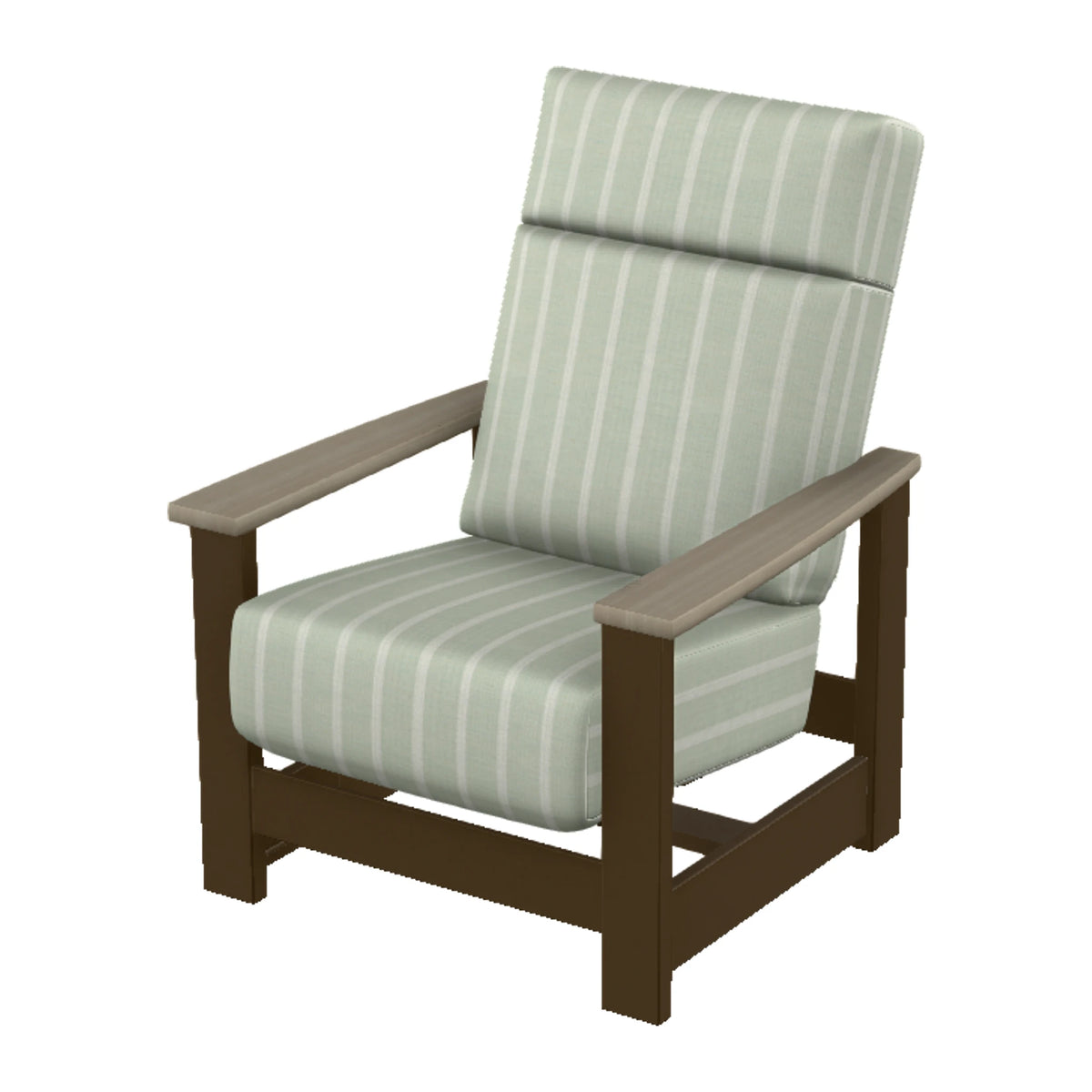 Leeward Cushion Supreme Armchair w/ Hidden Motion — Kona MGP / Weathered Wood Accent