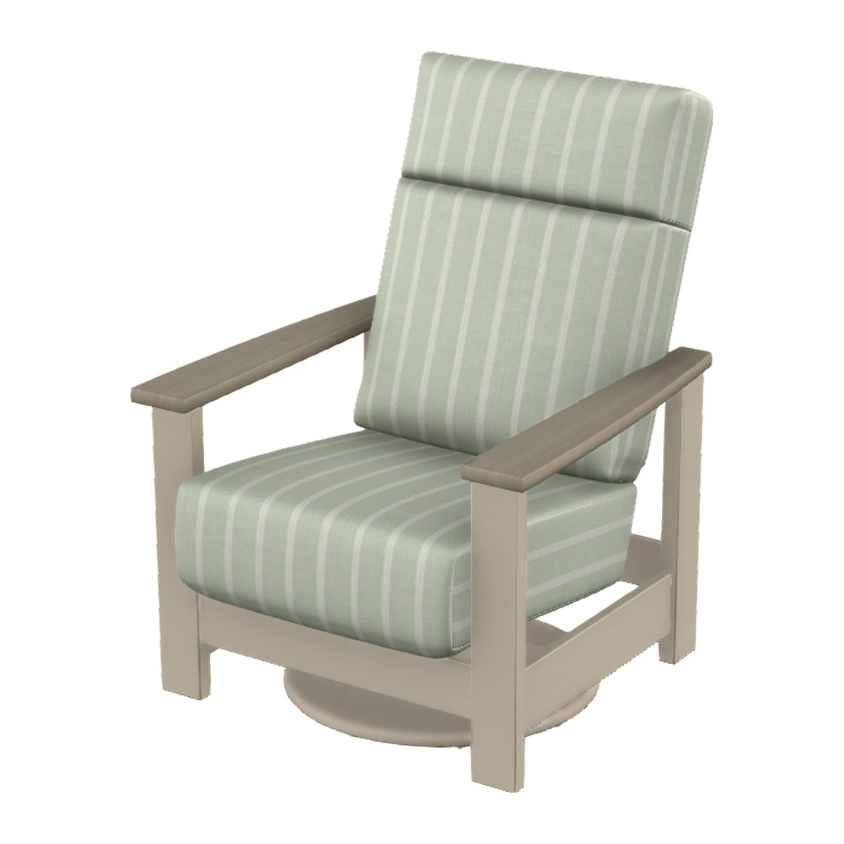 Leeward Cushion Supreme Swivel Rocker — Desert Sand MGP / Weathered Wood Accent