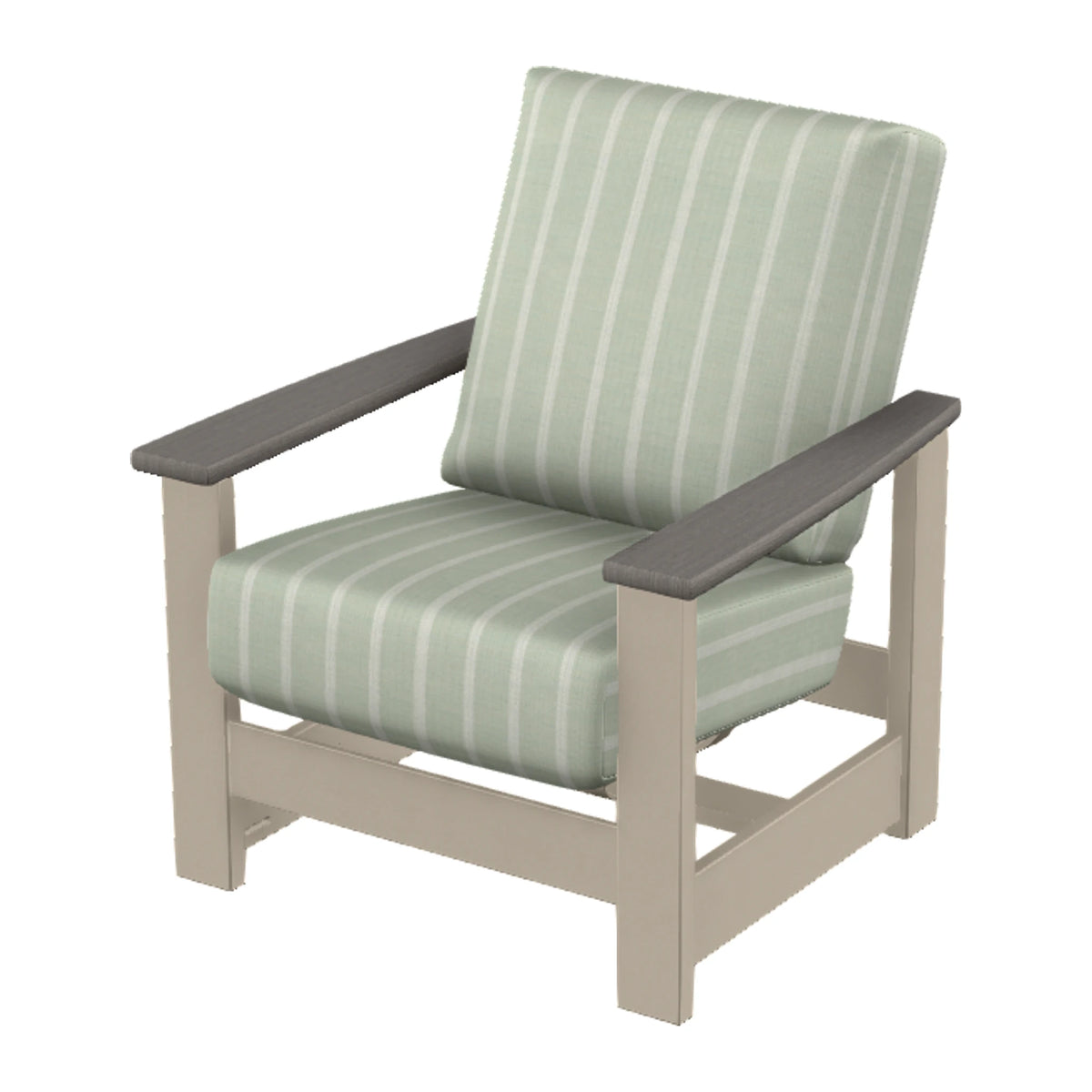 Leeward Cushion Armchair w/ Hidden Motion — Desert Sand MGP / Boardwalk Accents