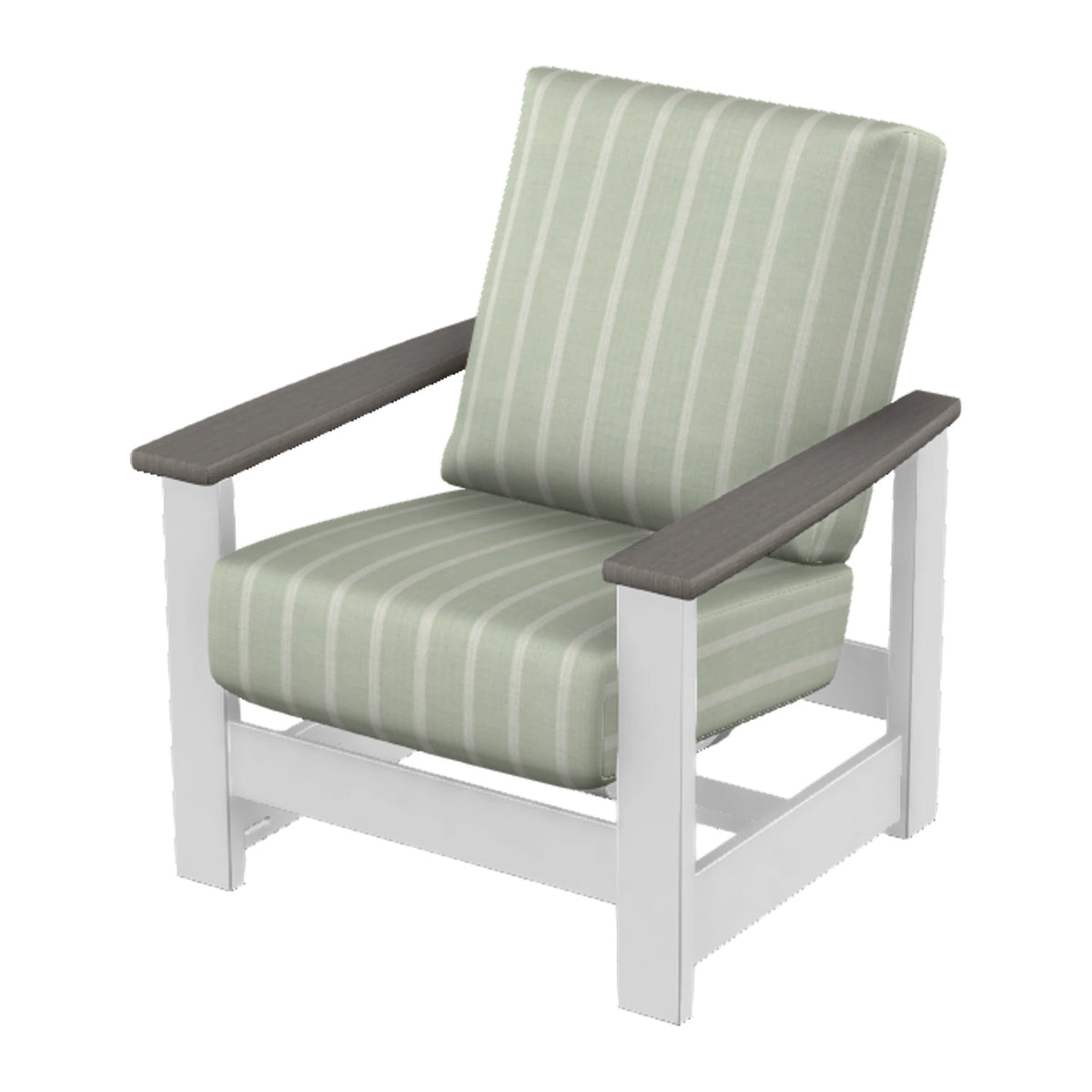 Leeward Cushion Armchair w/ Hidden Motion — Snow MGP / Boardwalk Accents