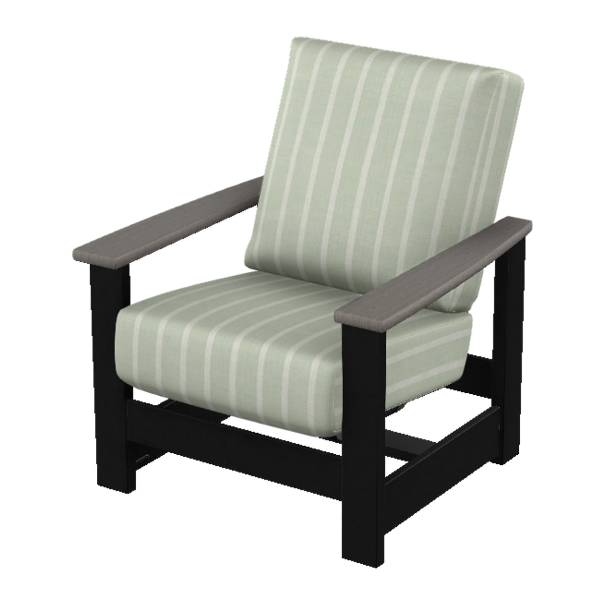Leeward Cushion Armchair w/ Hidden Motion — Black MGP / Boardwalk Accents