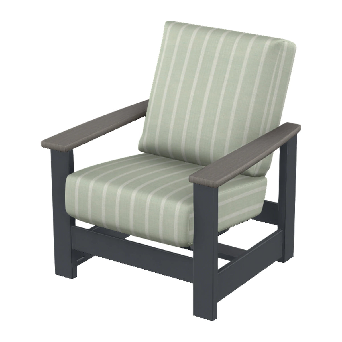 Leeward Cushion Armchair w/ Hidden Motion — Classic Graphite MGP / Boardwalk Accents