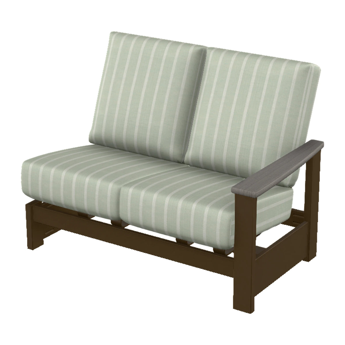 Leeward Cushion Loveseat Section w/ Hidden Motion (RAF) — Kona MGP / Boardwalk Accents