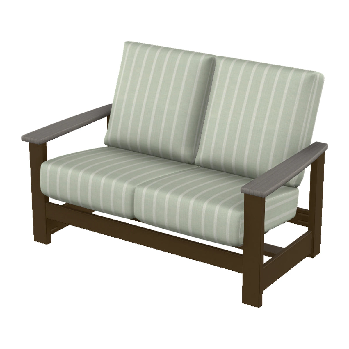 Leeward Cushion Loveseat w/ Hidden Motion — Kona MGP / Boardwalk Accents