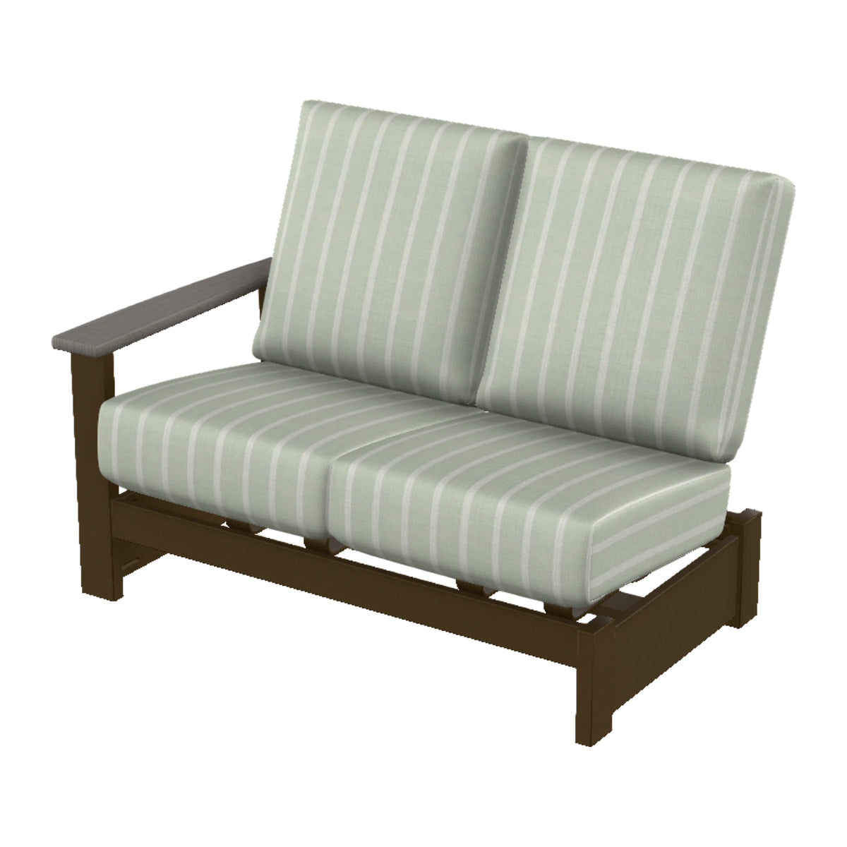 Leeward Cushion Loveseat Sectional w/ Hidden Motion (LAF) — Kona MGP / Boardwalk Accents