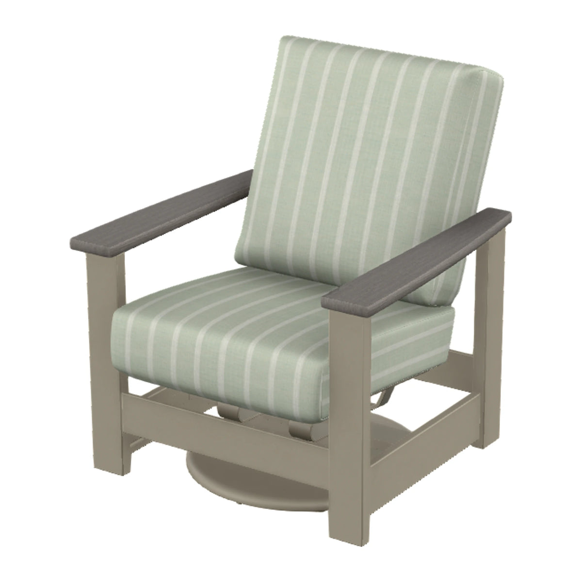 Leeward Cushion Swivel Rocker w/ Hidden Motion — Storm MGP / Boardwalk Accents