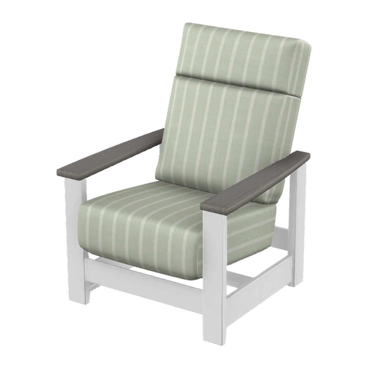 Leeward Cushion Supreme Armchair w/ Hidden Motion — Snow MGP / Boardwalk Accents