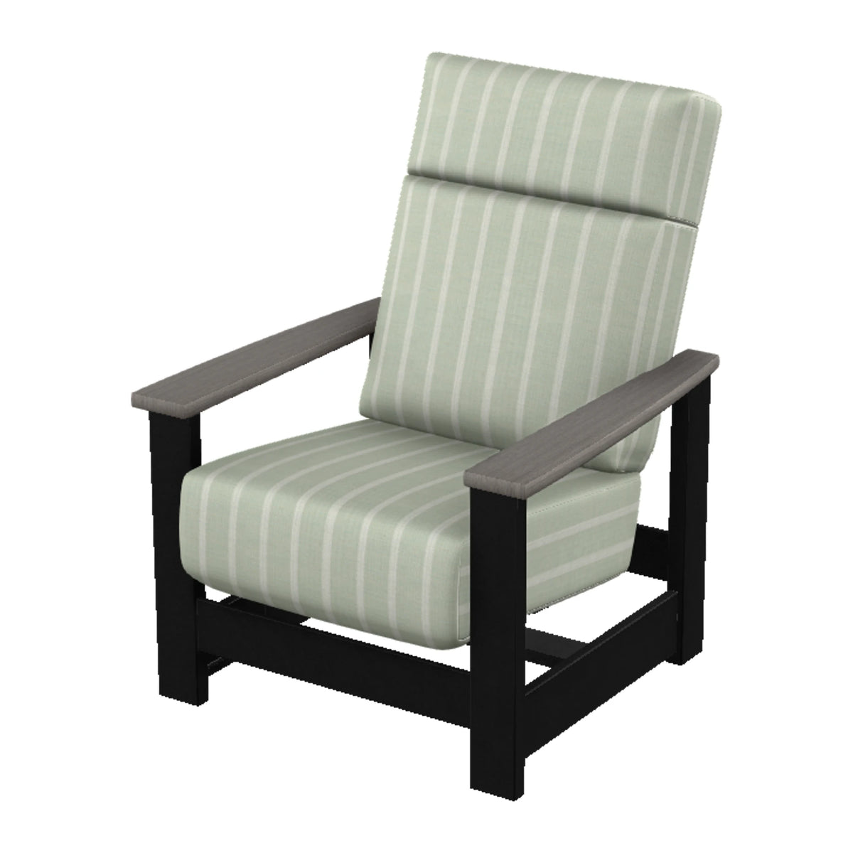 Leeward Cushion Supreme Armchair w/ Hidden Motion — Black MGP / Boardwalk Accents