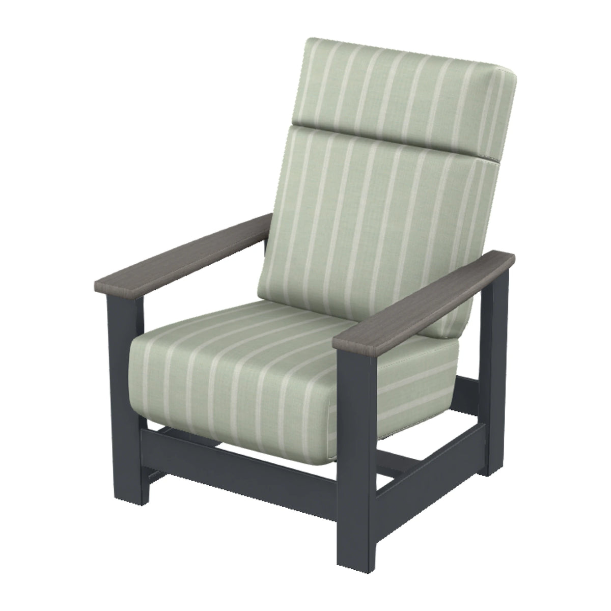 Leeward Cushion Supreme Armchair w/ Hidden Motion — Classic Graphite MGP / Boardwalk Accents