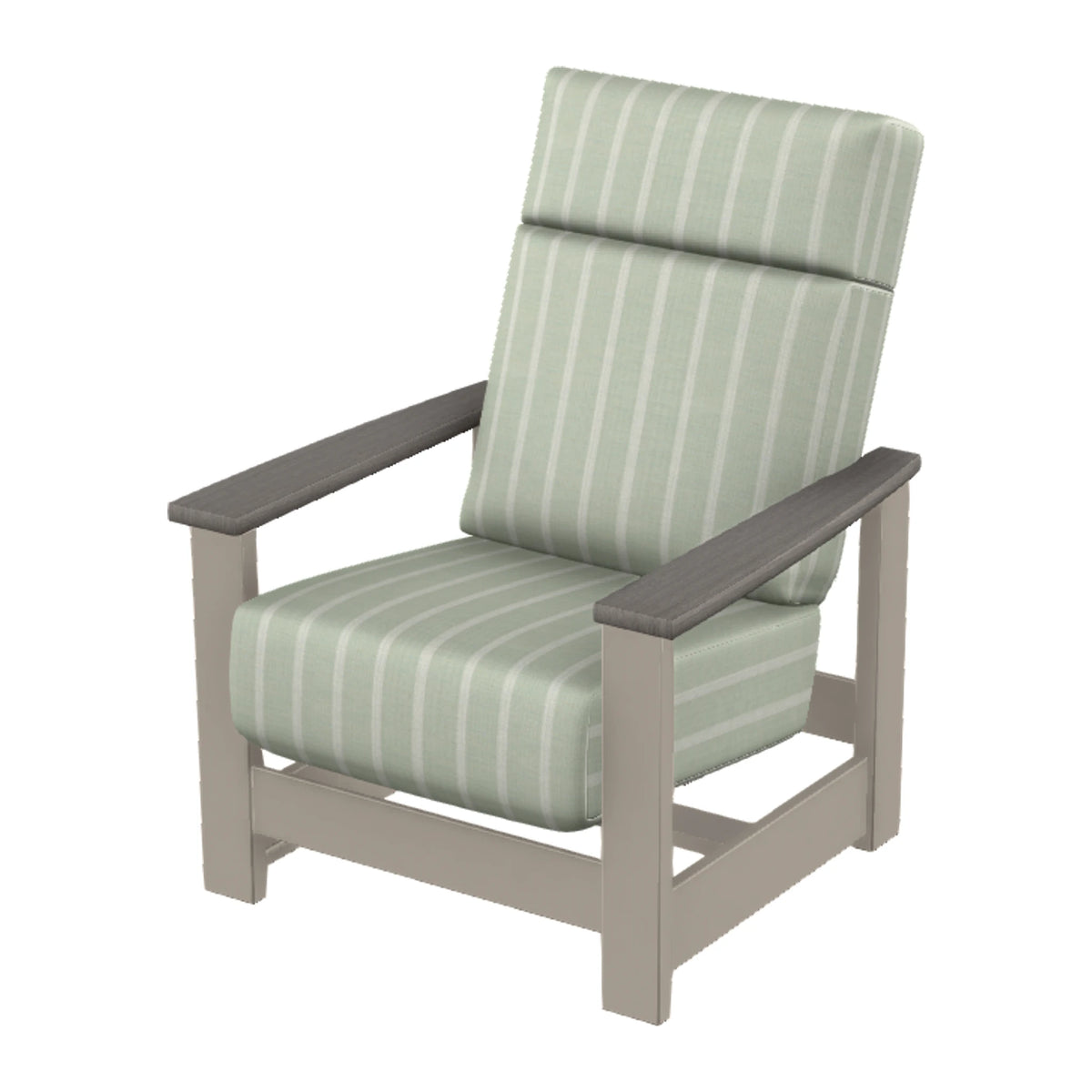 Leeward Cushion Supreme Armchair w/ Hidden Motion — Warm Grey MGP / Boardwalk Accents