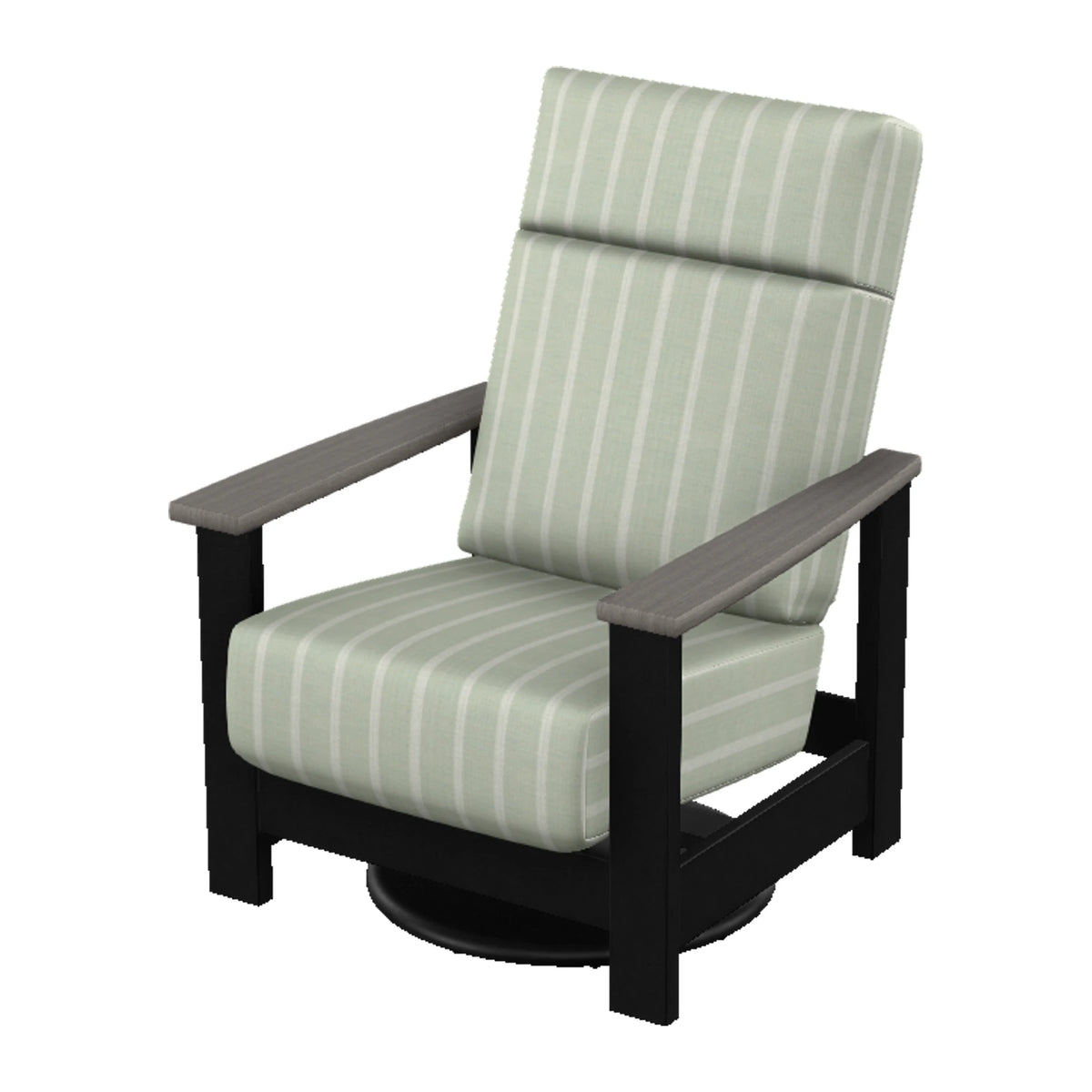 Leeward Cushion Supreme Swivel Rocker — Black MGP / Boardwalk Accents