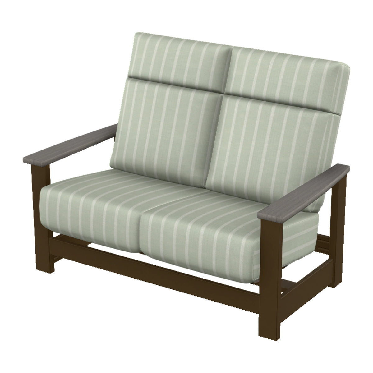 Leeward Cushion Supreme Loveseat w/ Hidden Motion — Kona MGP / Boardwalk Accents