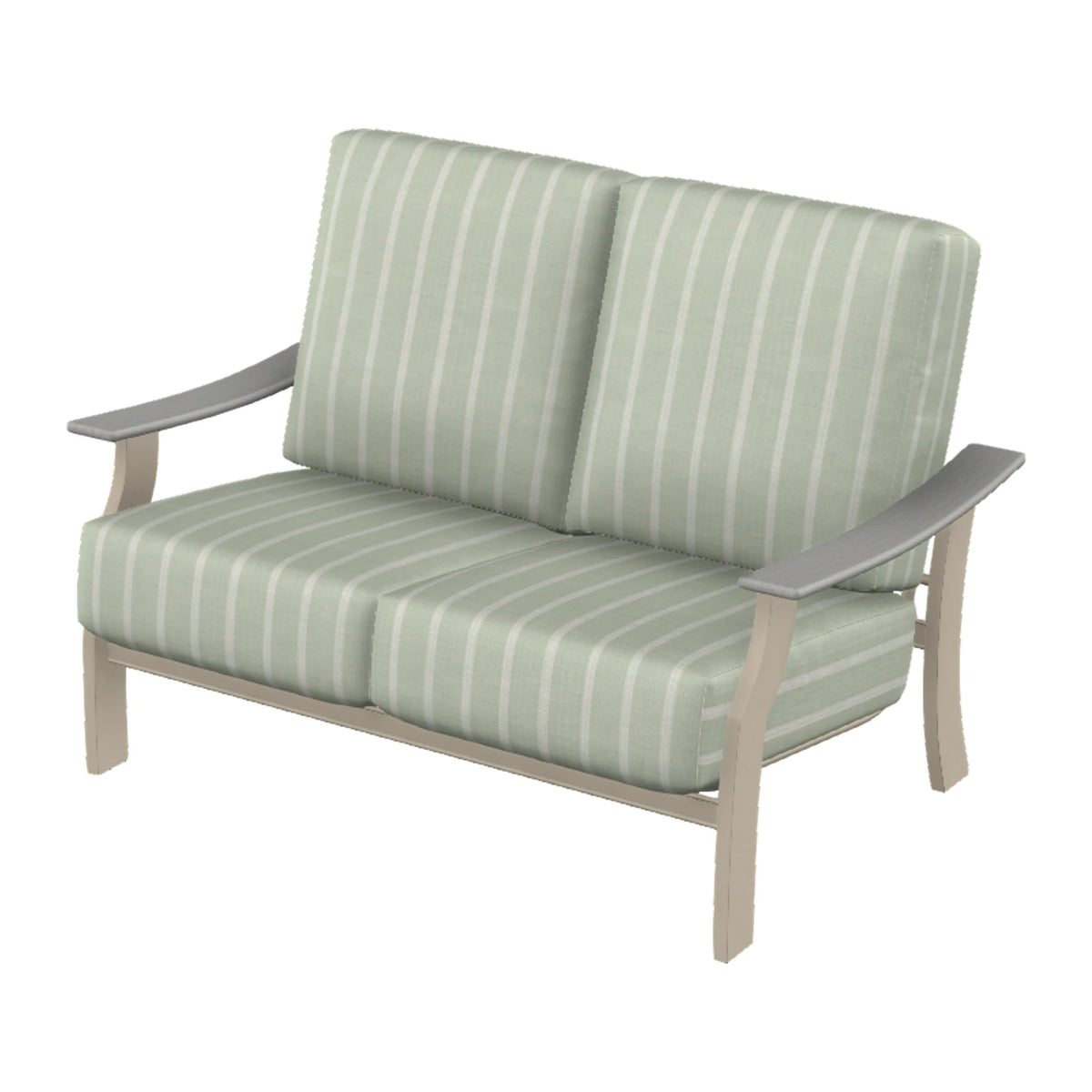 St. Catherine Cushion Loveseat — Desert Sand MGP / Cape Grey Accents