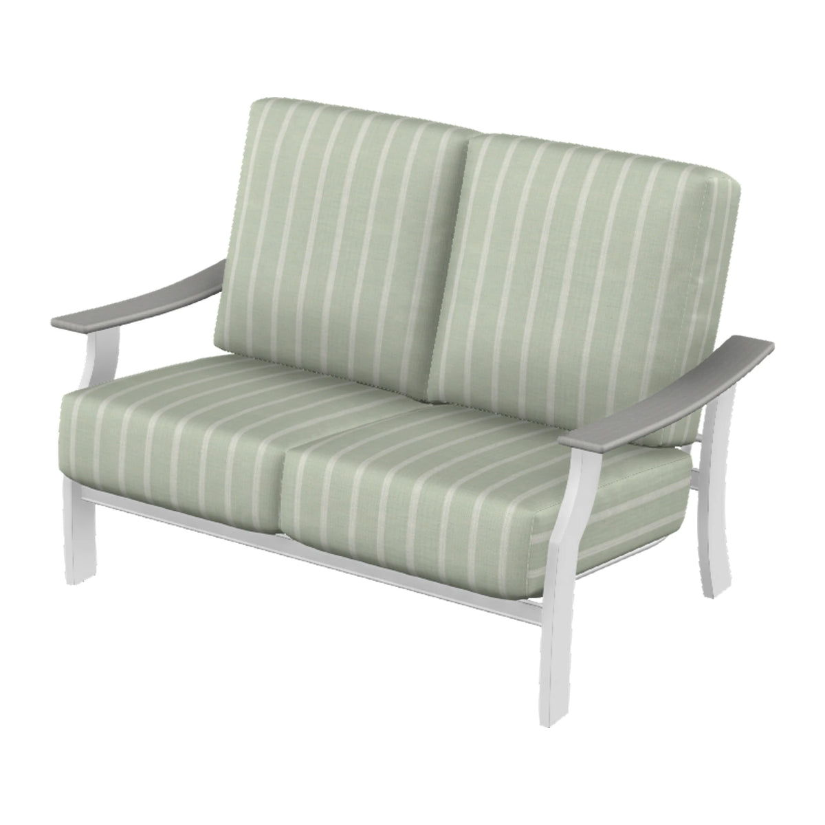 St. Catherine Cushion Loveseat — Snow MGP / Cape Grey Accents