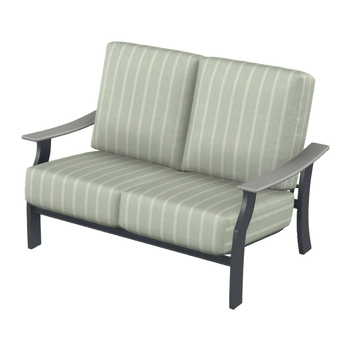 St. Catherine Cushion Loveseat — Classic Graphite MGP / Cape Grey Accents