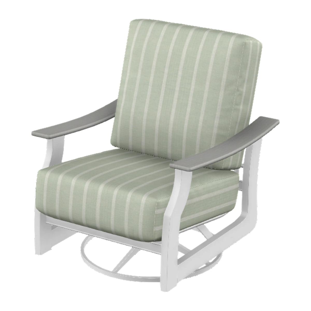 St. Catherine Cushion Swivel Rocker — Snow MGP / Cape Grey Accents