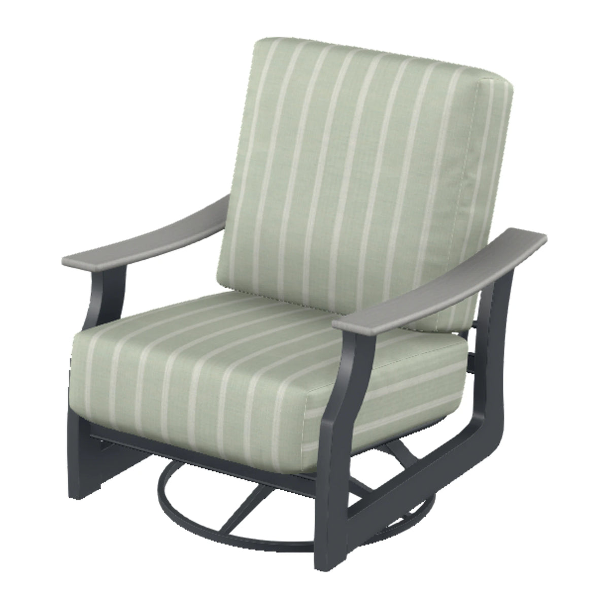 St. Catherine Cushion Swivel Rocker — Classic Graphite MGP / Cape Grey Accents