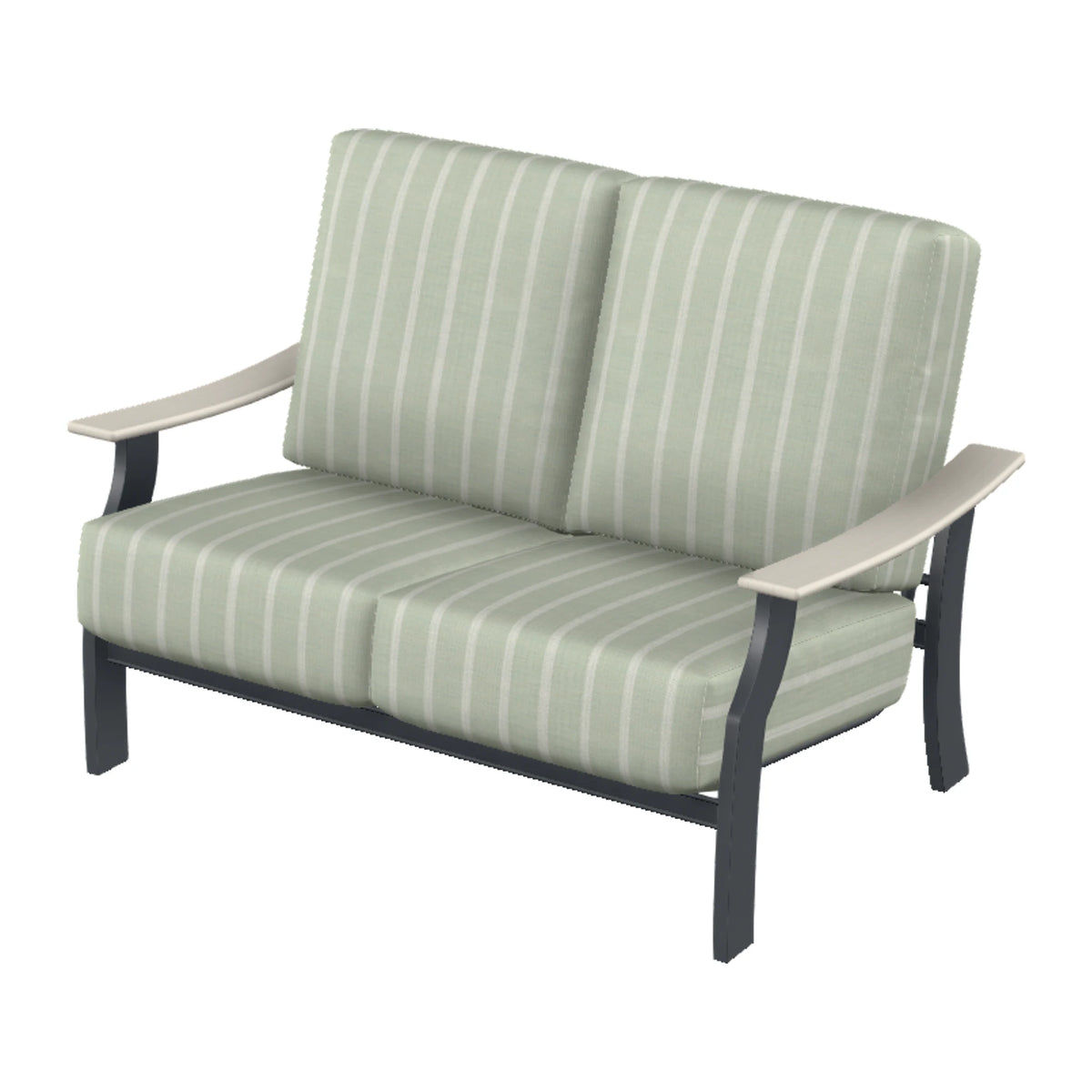 St. Catherine Cushion Loveseat — Classic Graphite MGP / Laguna Accents