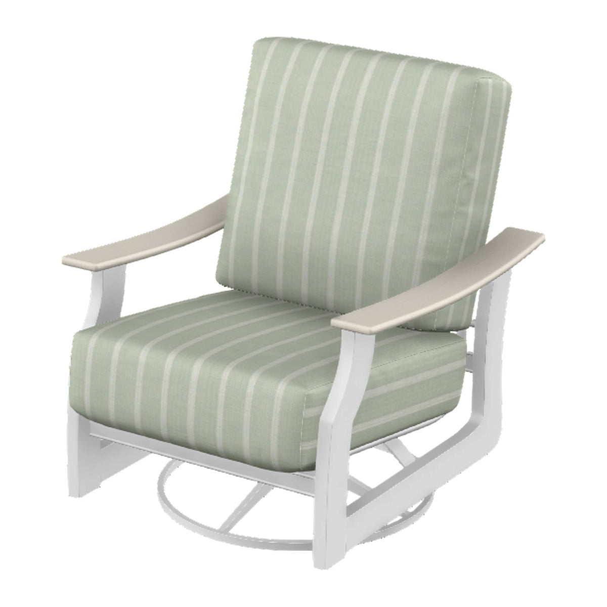 St. Catherine Cushion Swivel Rocker — Snow MGP / Laguna Accents