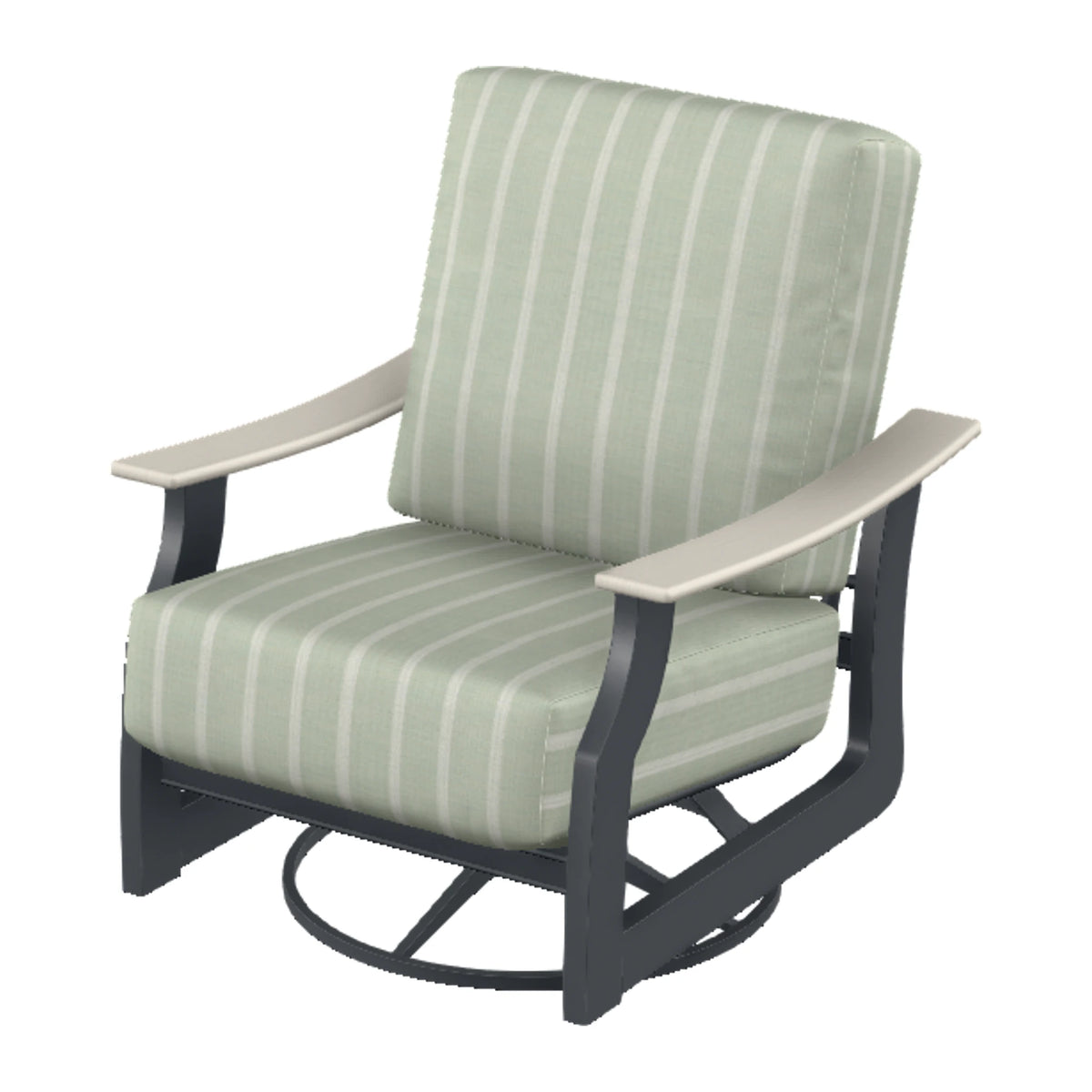 St. Catherine Cushion Swivel Rocker — Classic Graphite MGP / Laguna Accents