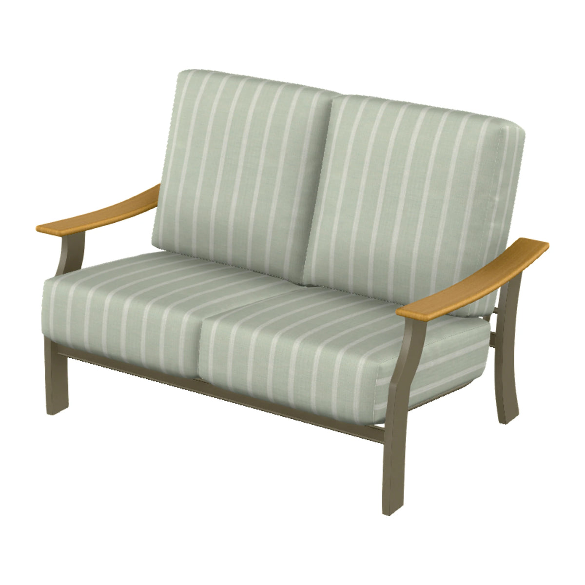 St. Catherine Cushion Loveseat — Beachwood MGP / Teak Accents