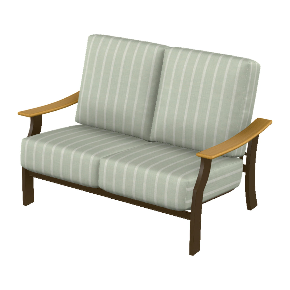 St. Catherine Cushion Loveseat — Kona MGP / Teak Accents