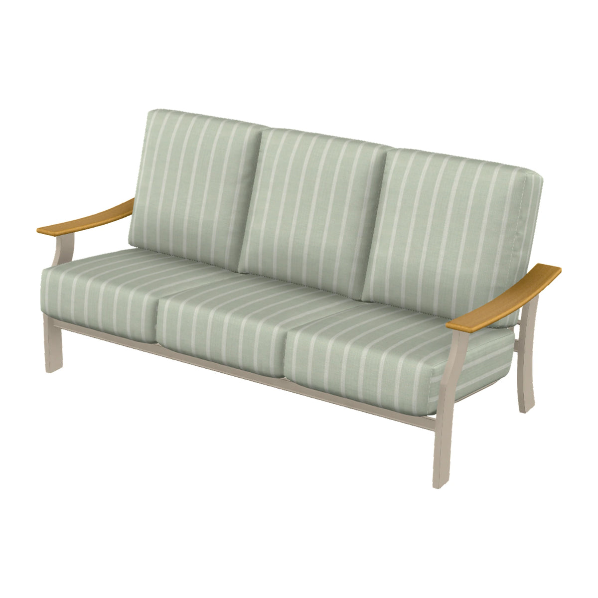 St. Catherine Cushion Sofa — Desert Sand MGP / Teak Accents