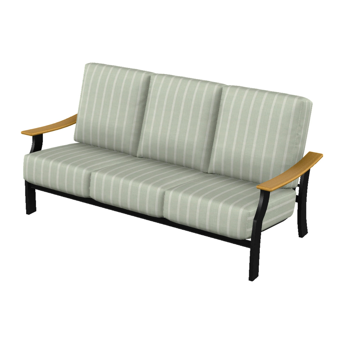 St. Catherine Cushion Sofa — Black MGP / Teak Accents