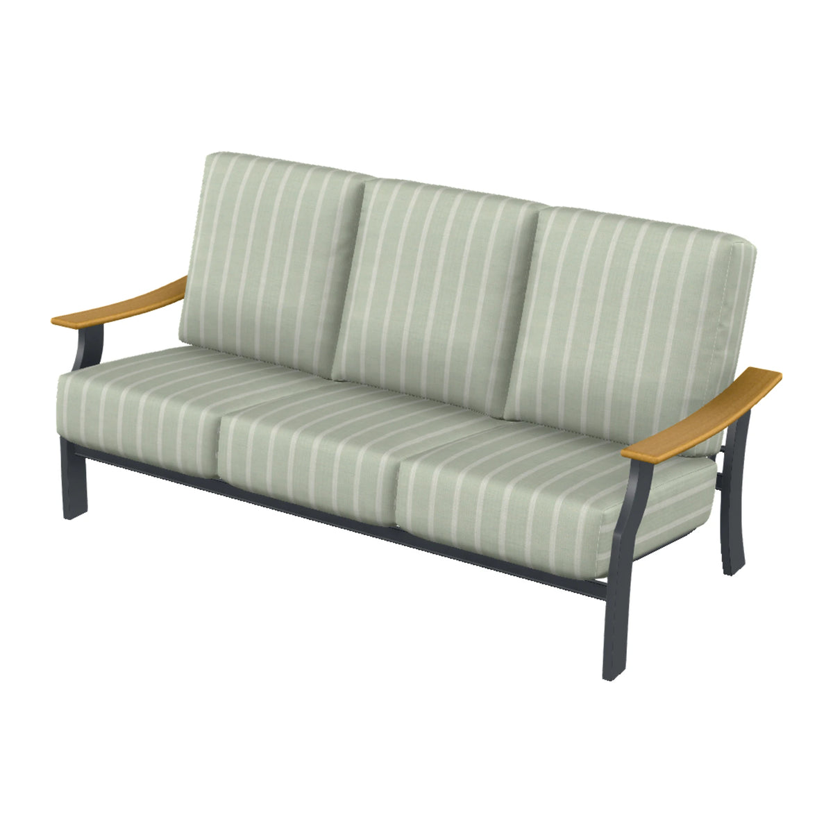 St. Catherine Cushion Sofa — Classic Graphite MGP / Teak Accents