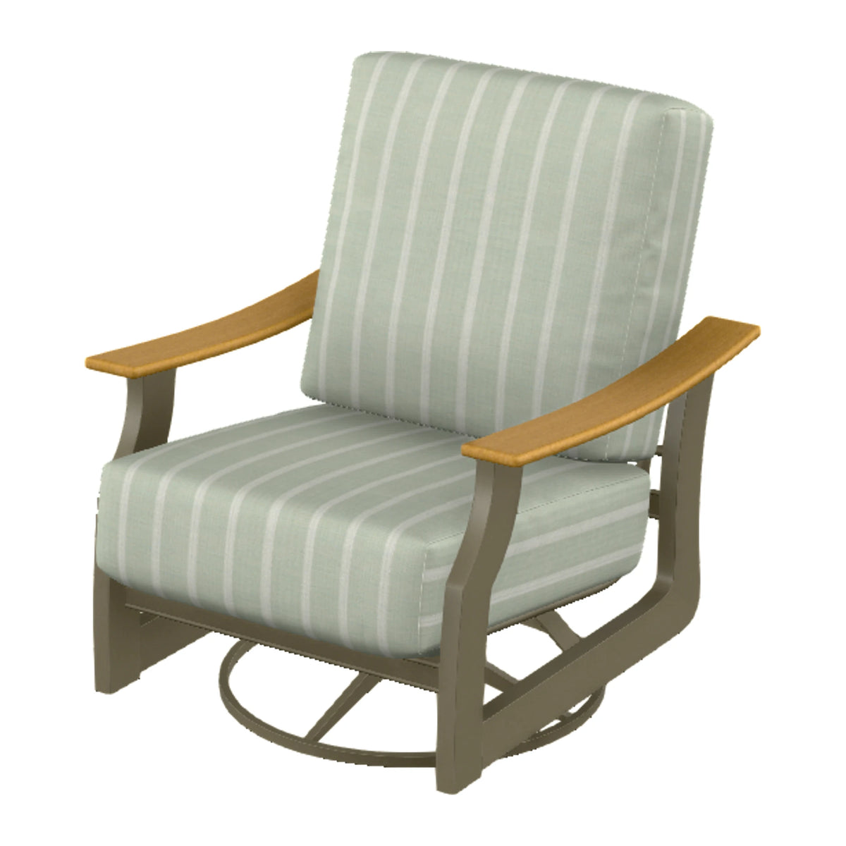 St. Catherine Cushion Swivel Rocker — Beachwood MGP / Teak Accents