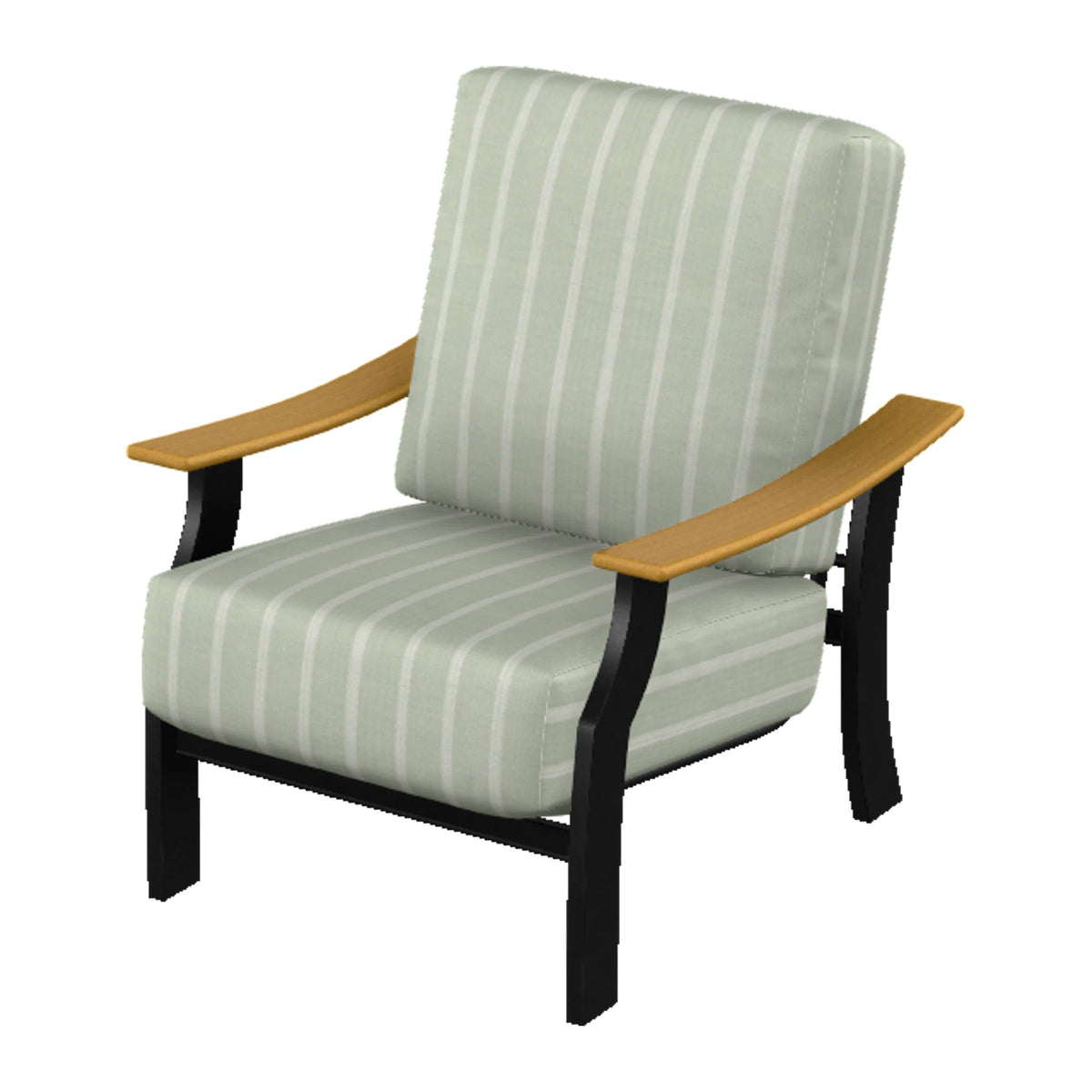 St. Catherine Cushion Armchair — Black MGP / Teak Accents