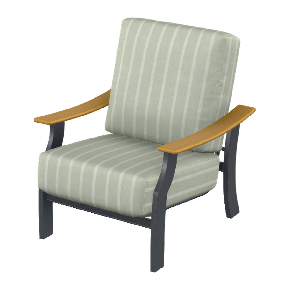 St. Catherine Cushion Armchair — Classic Graphite MGP / Teak Accents