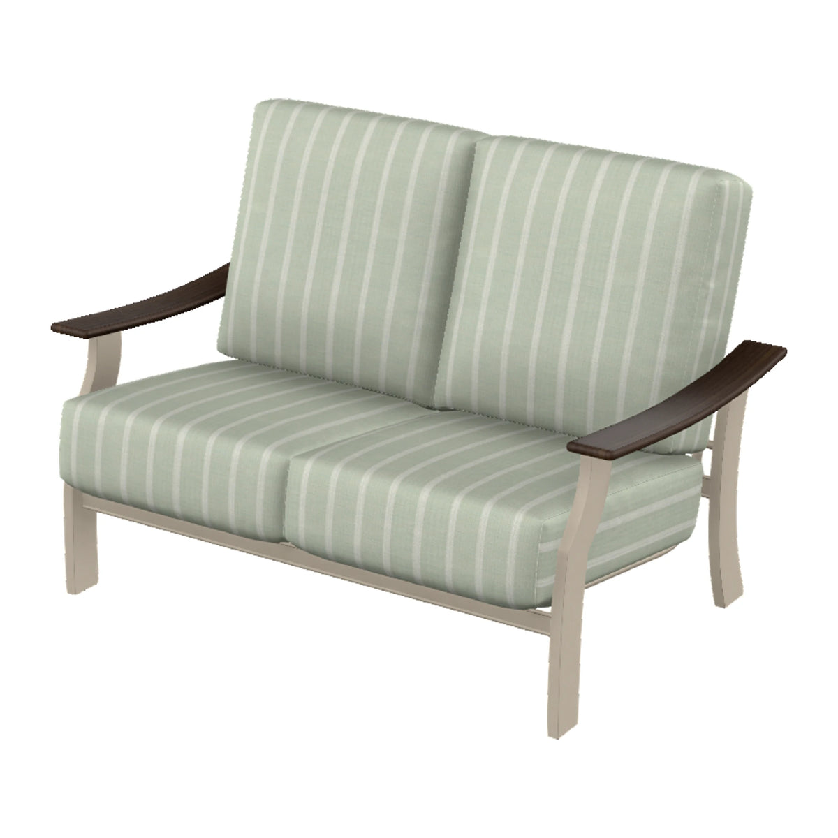 St. Catherine Cushion Loveseat — Desert Sand MGP / Chestnut Accents