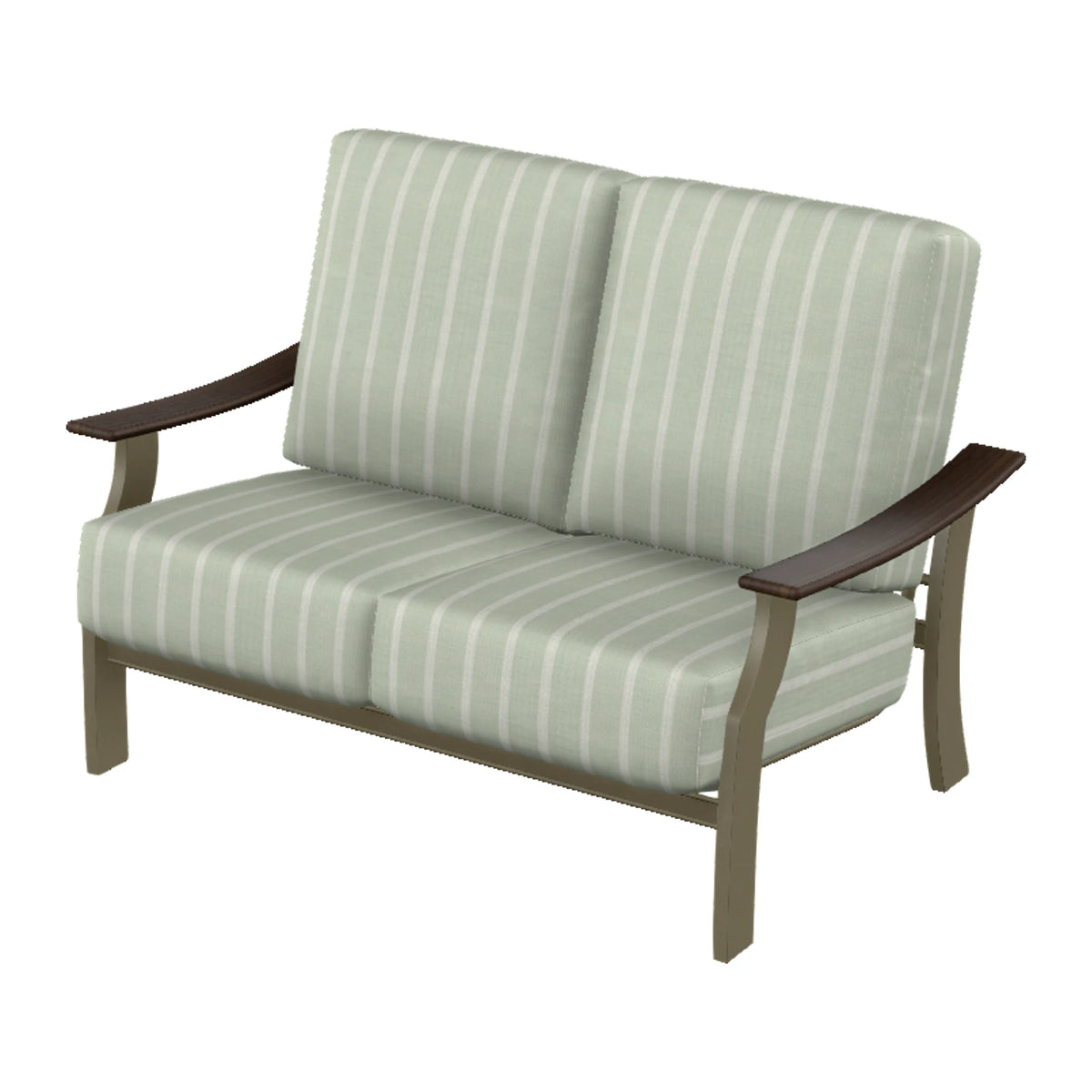 St. Catherine Cushion Loveseat — Beachwood MGP / Chestnut Accents