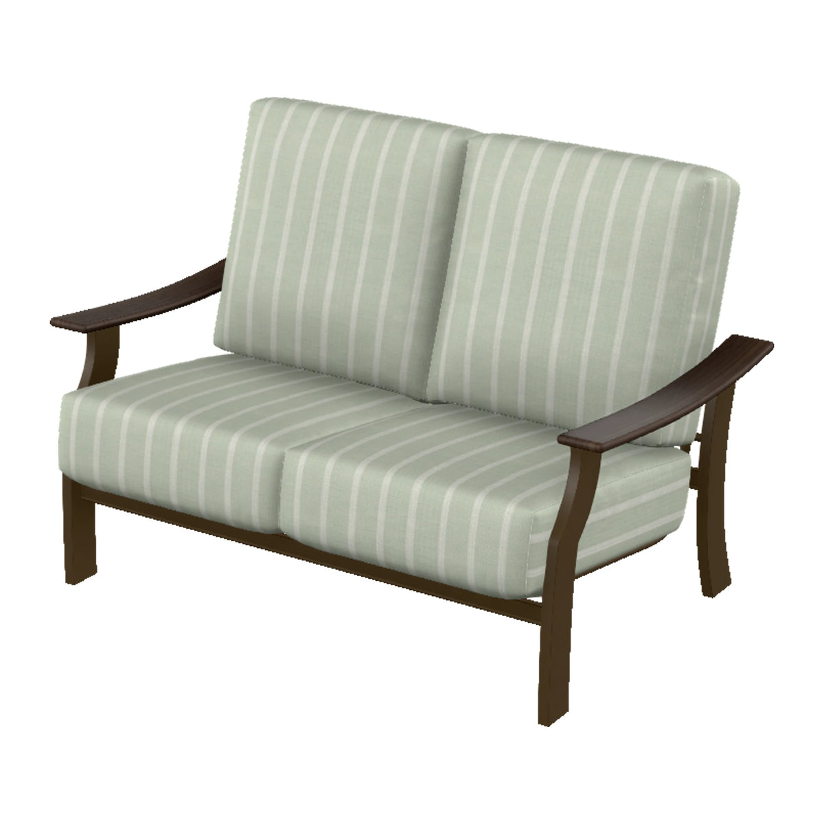 St. Catherine Cushion Loveseat — Kona MGP / Chestnut Accents