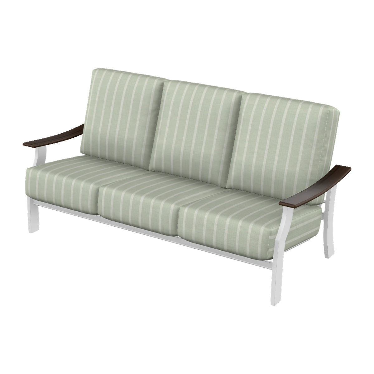 St. Catherine Cushion Sofa — Snow MGP / Chestnut Accents