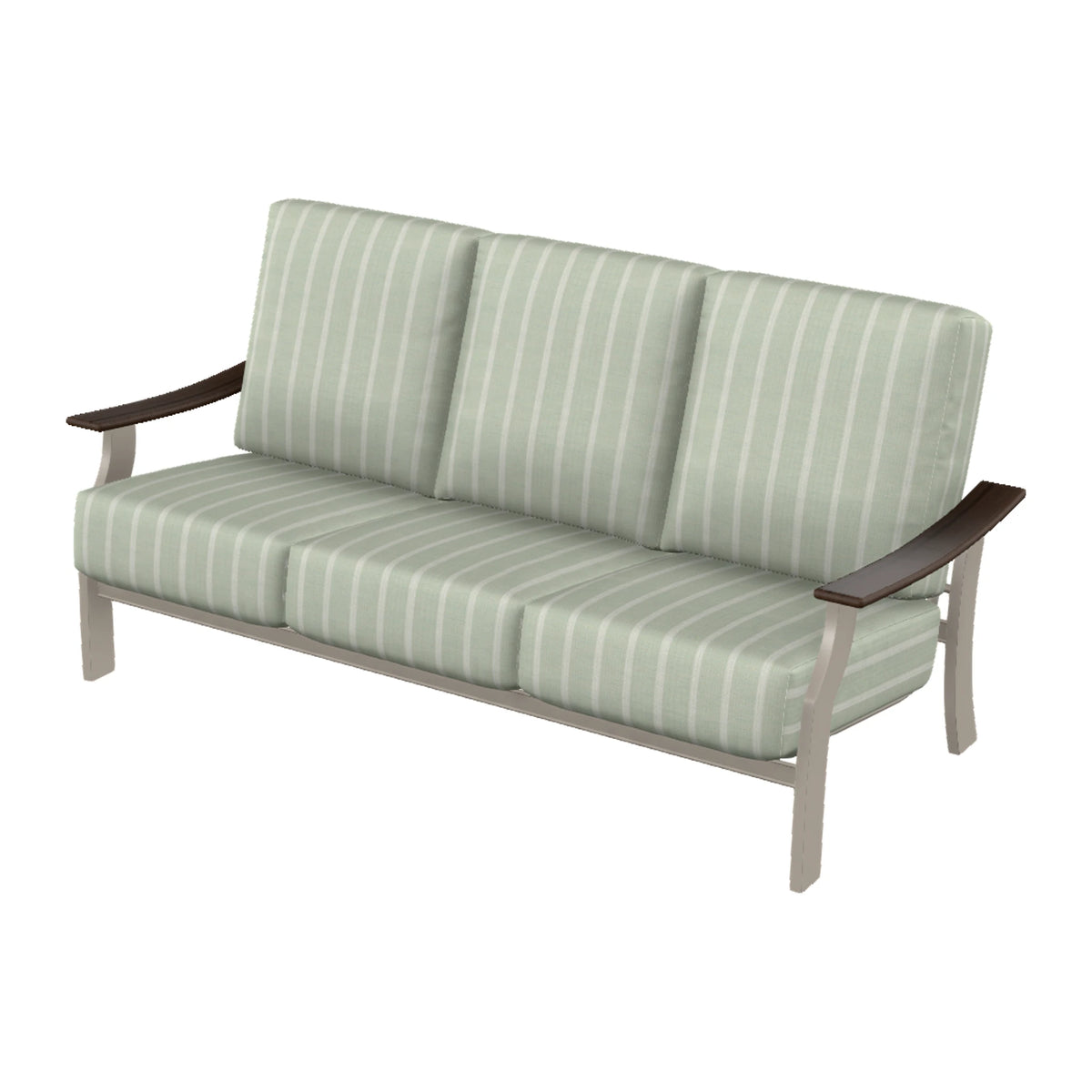 St. Catherine Cushion Sofa — Warm Grey MGP / Chestnut Accents