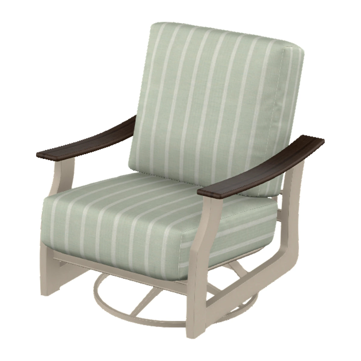 St. Catherine Cushion Swivel Rocker — Desert Sand MGP / Chestnut Accents