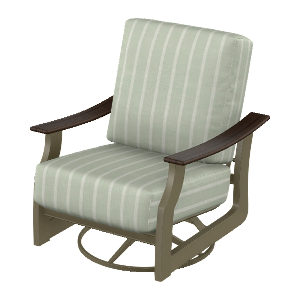 St. Catherine Cushion Swivel Rocker — Beachwood MGP / Chestnut Accents