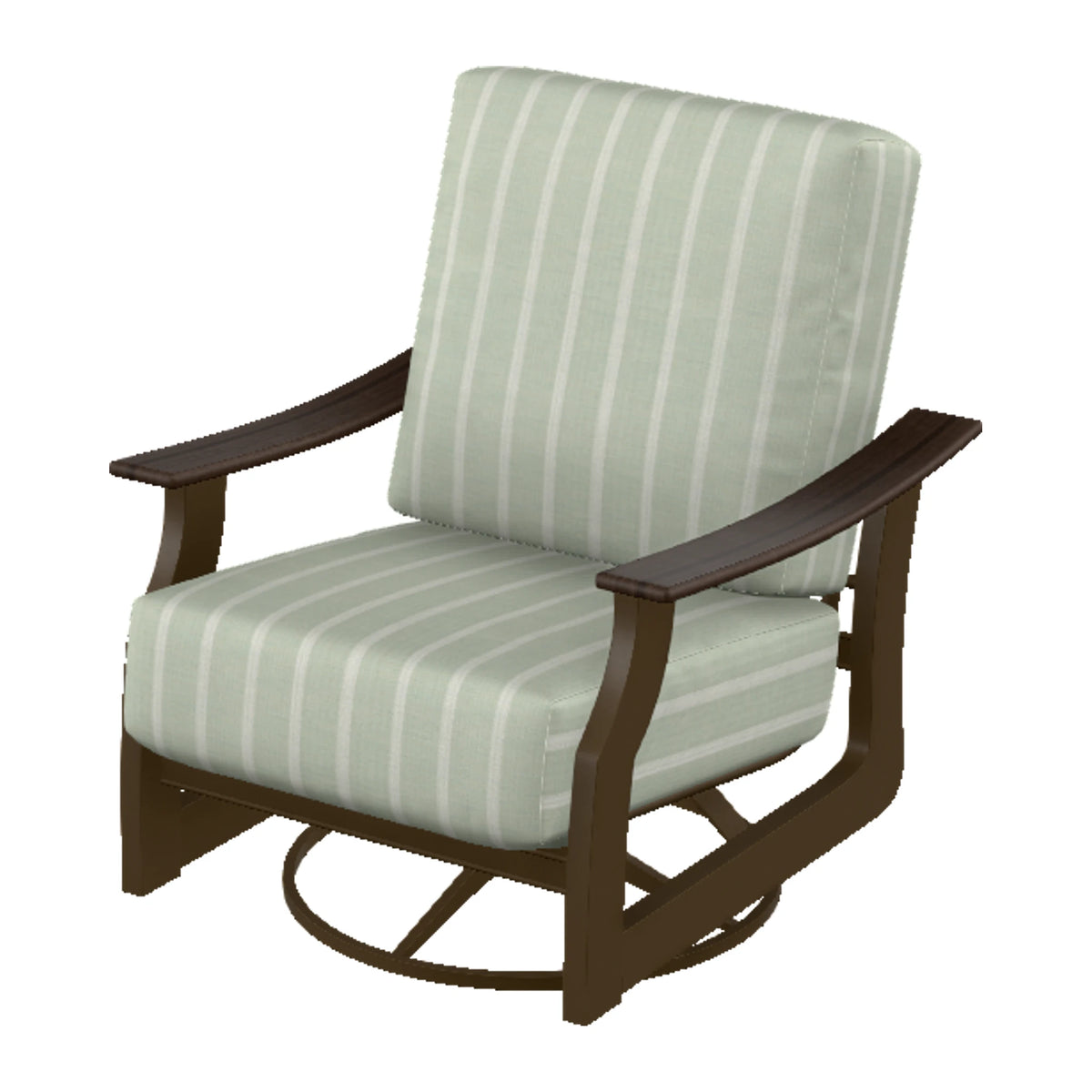 St. Catherine Cushion Swivel Rocker — Kona MGP / Chestnut Accents