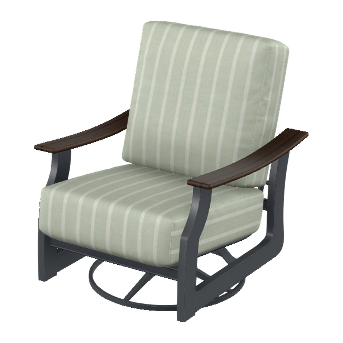 St. Catherine Cushion Swivel Rocker — Classic Graphite MGP / Chestnut Accents